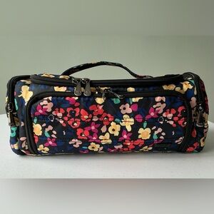 Lug Trolley Full Size 12x5x4" Cosmetic Makeup Toiletry Bag Wildflower Black NWOT